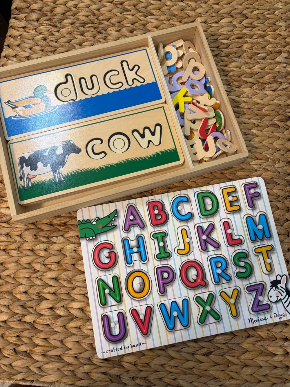 Melissa & Doug Rainbow Wooden A–Z Letter Puzzle - Multicolor